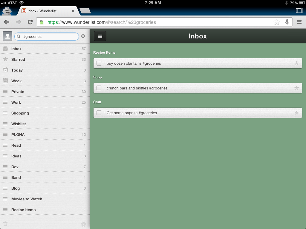 wunderlist hashtag
